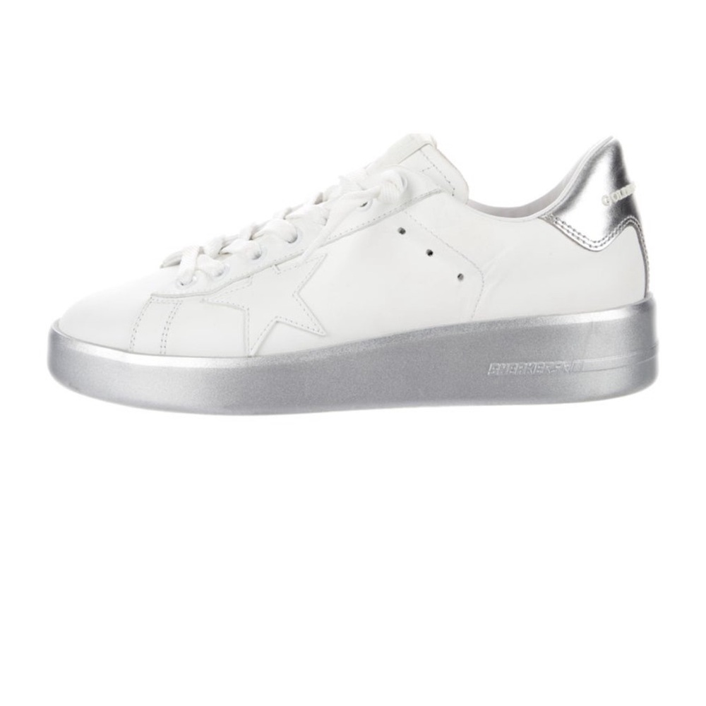 Golden goose distressed white leather sneakers